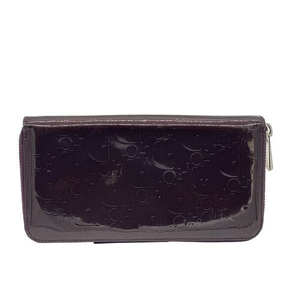 Christian Dior‎ Diorissimo Pattern Vingtage Continental Patton Burgundy Wallet - Picture 5 of 11